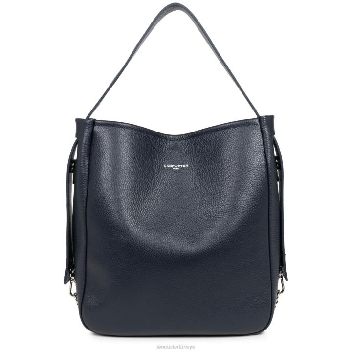 kadınlar büyük kova çantası foulonne çift kişilik bleu fonce-in-argent Lancaster Paris çanta H0LP3300