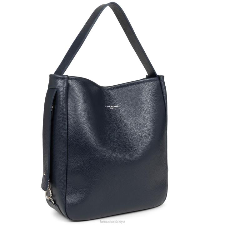 kadınlar büyük kova çantası foulonne çift kişilik bleu fonce-in-argent Lancaster Paris çanta H0LP3300