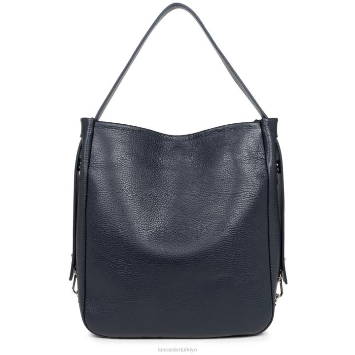 kadınlar büyük kova çantası foulonne çift kişilik bleu fonce-in-argent Lancaster Paris çanta H0LP3300