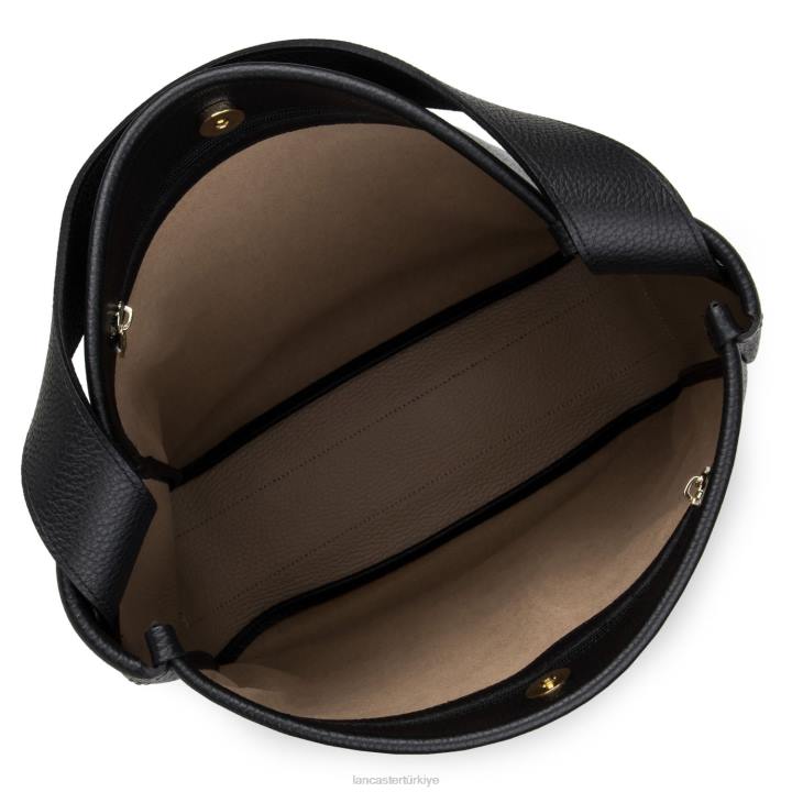 kadınlar büyük kova çantası foulonne çift kişilik noir-in-çıplak Lancaster Paris çanta H0LP3299