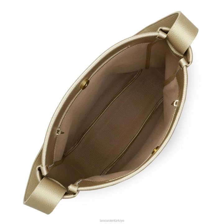 kadınlar büyük kova çantası foulonne çift kişilik çıplak şampanya Lancaster Paris çanta H0LP3301