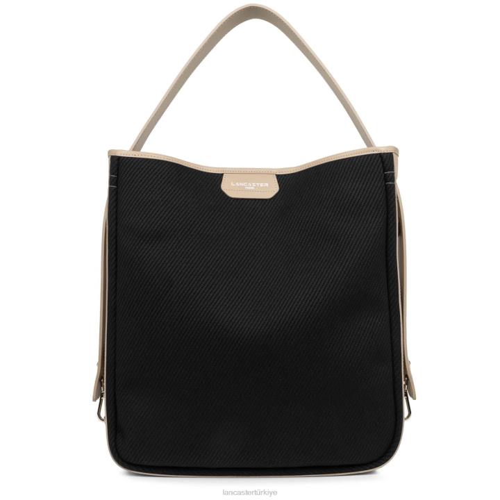 kadınlar büyük kova çantası gerçek midi noir-çıplak Lancaster Paris çanta H0LP3276