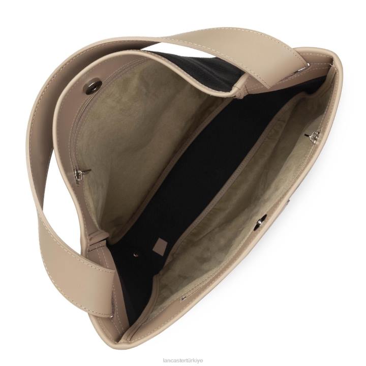 kadınlar büyük kova çantası gerçek midi noir-çıplak Lancaster Paris çanta H0LP3276