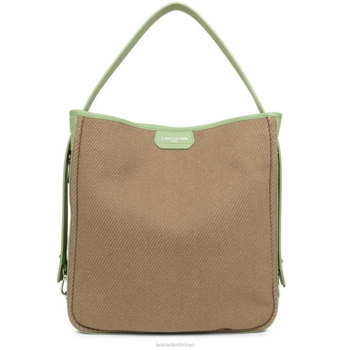 kadınlar büyük kova çantası gerçek midi çıplak yeşim Lancaster Paris çanta H0LP3277