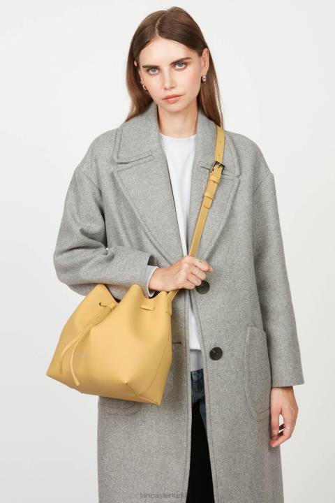 kadınlar büyük kova çantası pur & element city şampanyadaki okre Lancaster Paris çanta H0LP3846