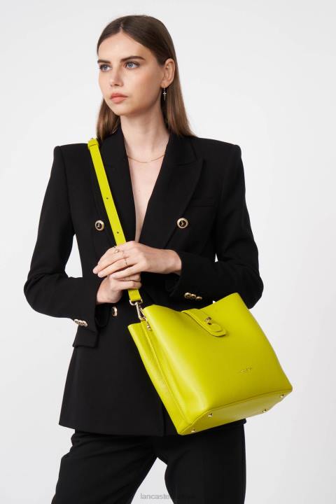 kadınlar küçük kova çantası foulonne çift kişilik ekru kereviz Lancaster Paris çanta H0LP3820