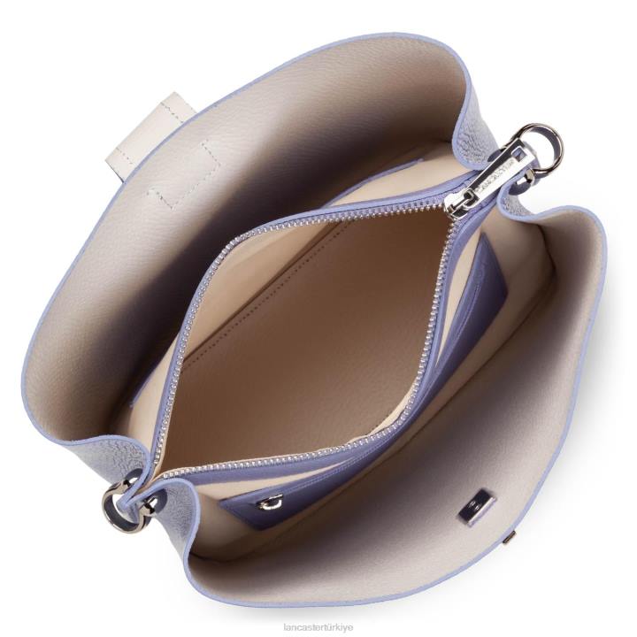 kadınlar küçük kova çantası foulonne çift kişilik ekru lavand Lancaster Paris çanta H0LP3819