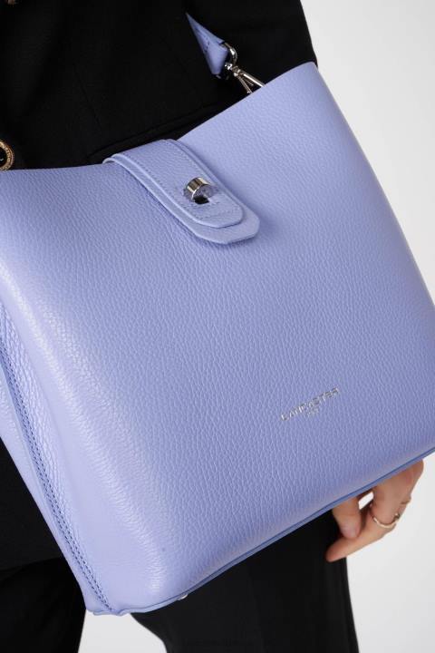 kadınlar küçük kova çantası foulonne çift kişilik ekru lavand Lancaster Paris çanta H0LP3819