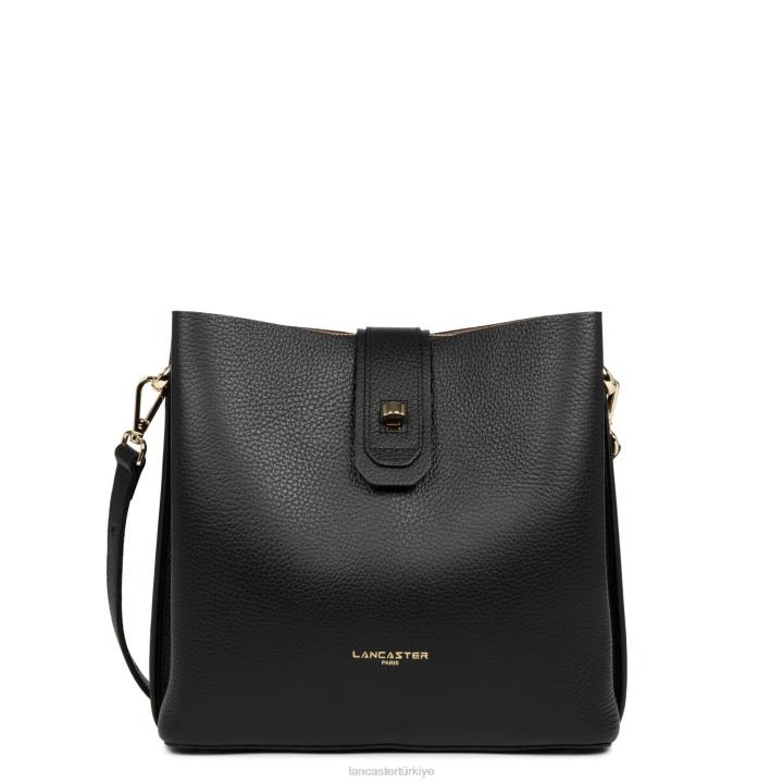 kadınlar küçük kova çantası foulonne çift kişilik noir-in-çıplak Lancaster Paris çanta H0LP3826