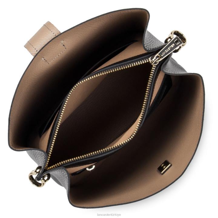 kadınlar küçük kova çantası foulonne çift kişilik noir-in-çıplak Lancaster Paris çanta H0LP3826