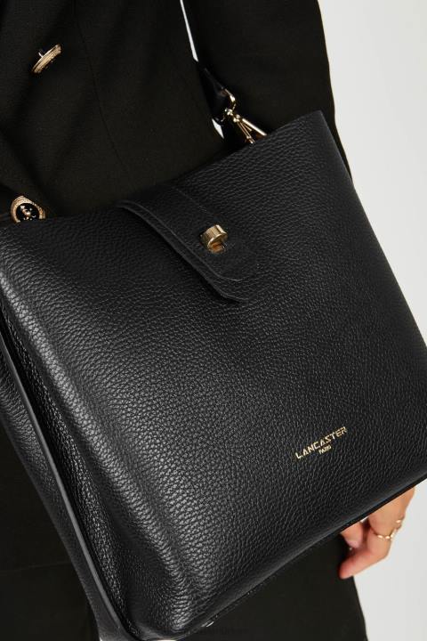 kadınlar küçük kova çantası foulonne çift kişilik noir-in-çıplak Lancaster Paris çanta H0LP3826