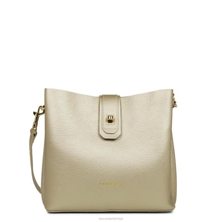 kadınlar küçük kova çantası foulonne çift kişilik çıplak şampanya Lancaster Paris çanta H0LP3824