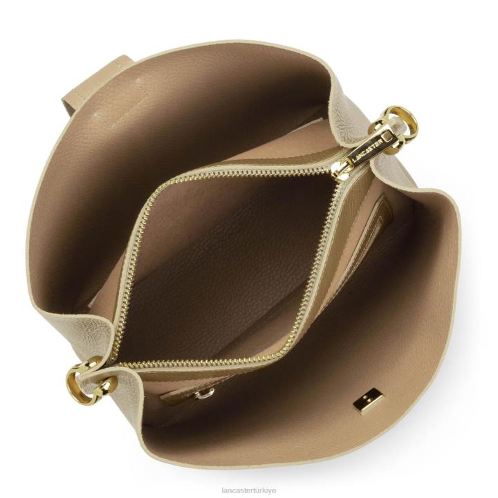 kadınlar küçük kova çantası foulonne çift kişilik çıplak şampanya Lancaster Paris çanta H0LP3824