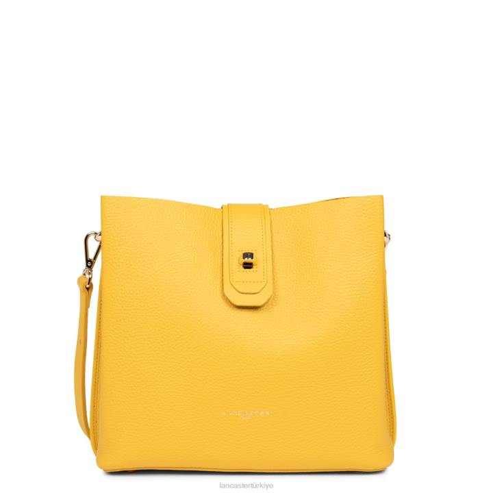 kadınlar küçük kova çantası foulonne çift kişilik sarı-ya da Lancaster Paris çanta H0LP3827