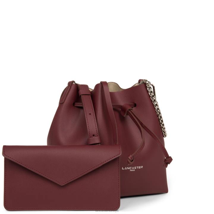 kadınlar küçük kova çantası pur & element city şampanyada bordo Lancaster Paris çanta H0LP519