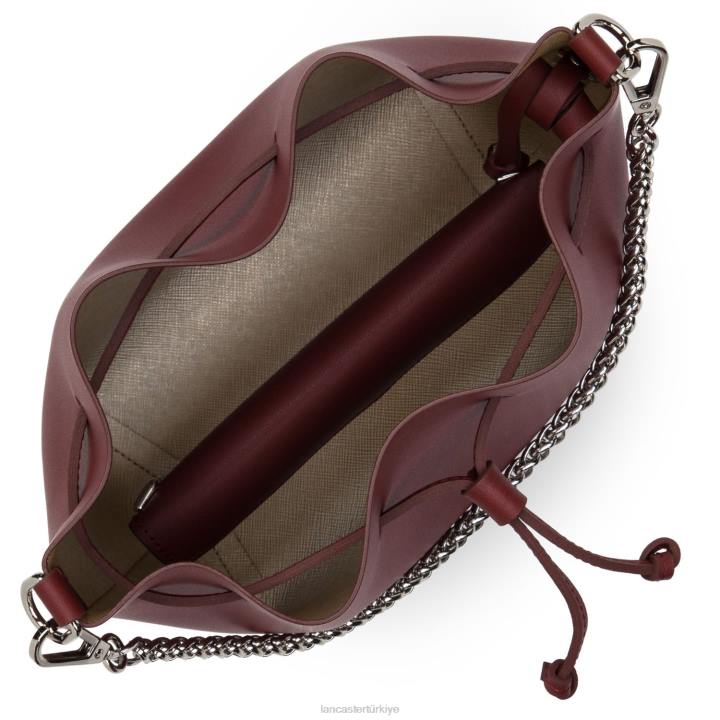 kadınlar küçük kova çantası pur & element city şampanyada bordo Lancaster Paris çanta H0LP519