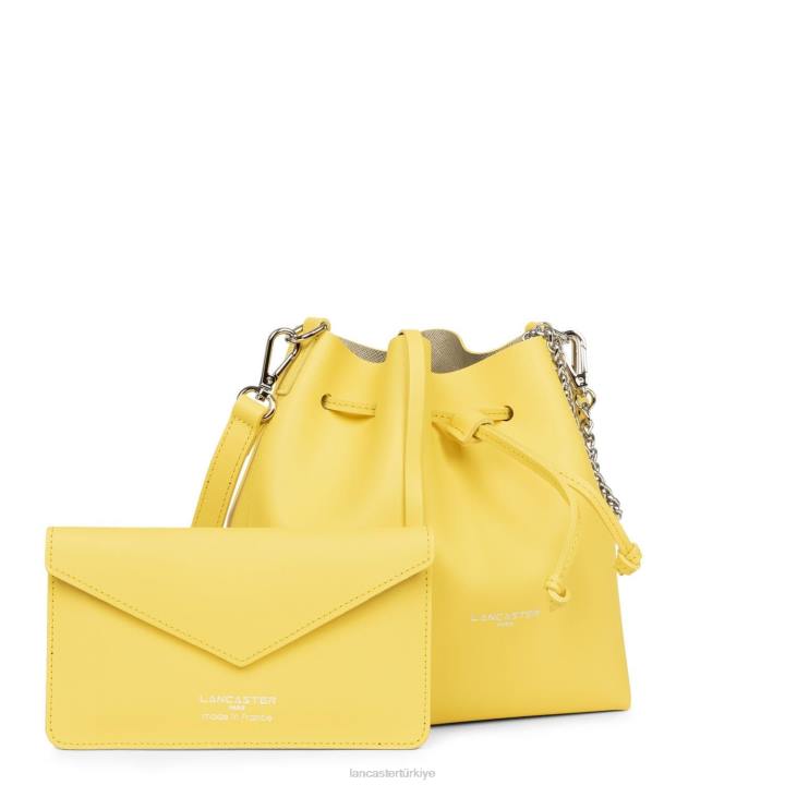kadınlar küçük kova çantası pur & element city şampanyadaki poussin Lancaster Paris çanta H0LP520