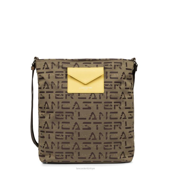 kadınlar kova çanta logosu kba Marron-Vison-Jaune Lancaster Paris çanta H0LP4232