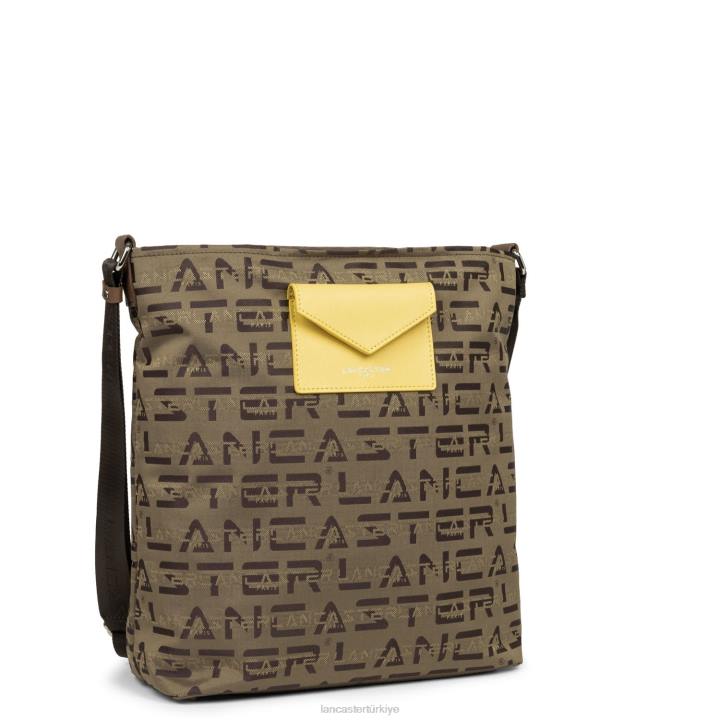 kadınlar kova çanta logosu kba Marron-Vison-Jaune Lancaster Paris çanta H0LP4232