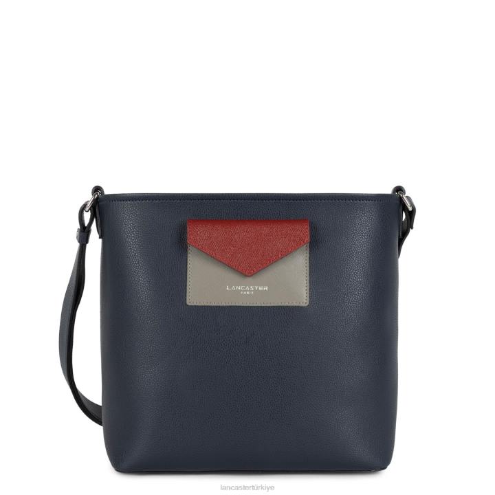 kadınlar kova çantası maya bleu fonce-gris chaud-carmin Lancaster Paris çanta H0LP3993