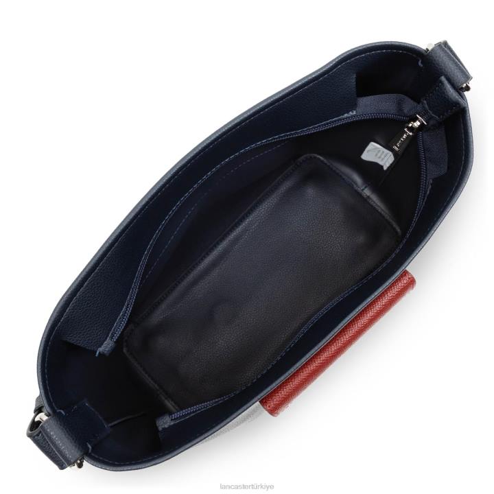 kadınlar kova çantası maya bleu fonce-gris chaud-carmin Lancaster Paris çanta H0LP3993