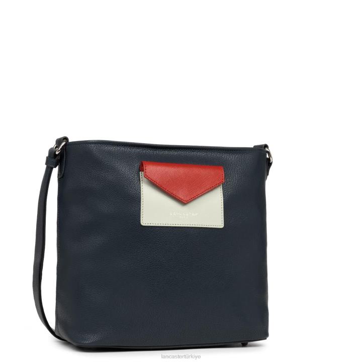 kadınlar kova çantası maya bleu fonce-gris clair-rouge Lancaster Paris çanta H0LP4000