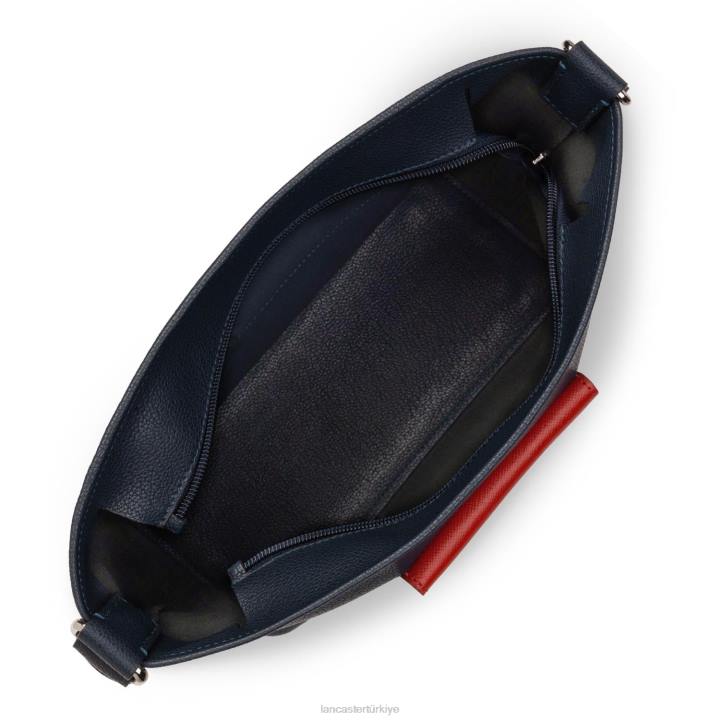 kadınlar kova çantası maya bleu fonce-gris clair-rouge Lancaster Paris çanta H0LP4000