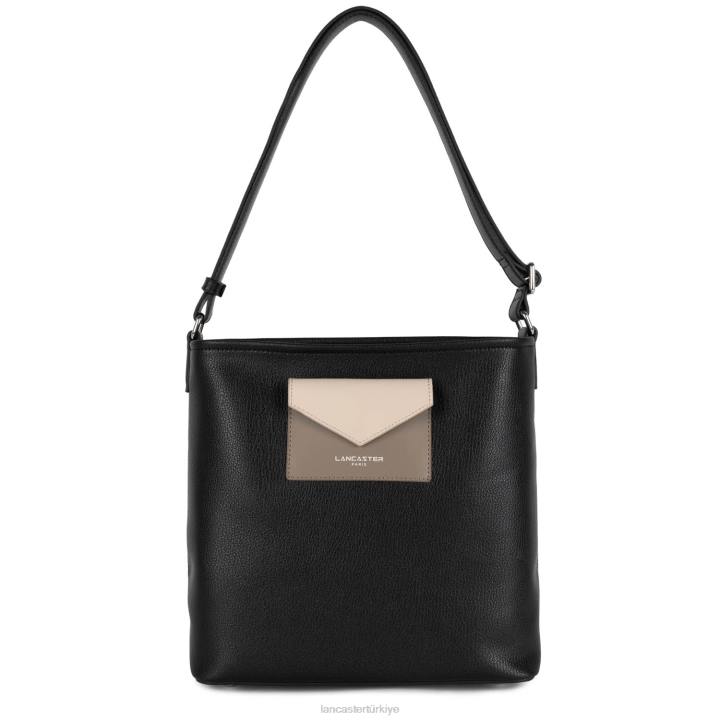 kadınlar kova çantası maya noir-taupe-galet gülü Lancaster Paris çanta H0LP4001