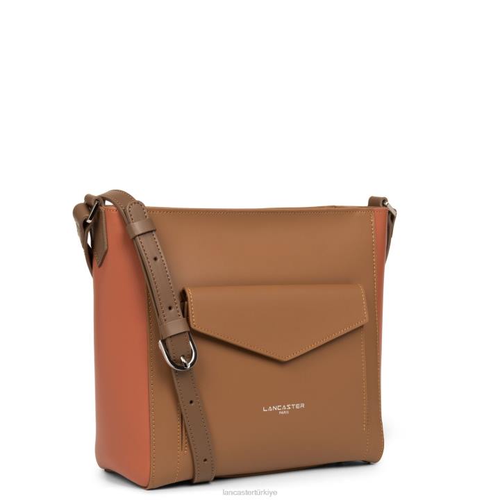kadınlar kova çantası pürüzsüz deve-potiron-vison Lancaster Paris çanta H0LP4284
