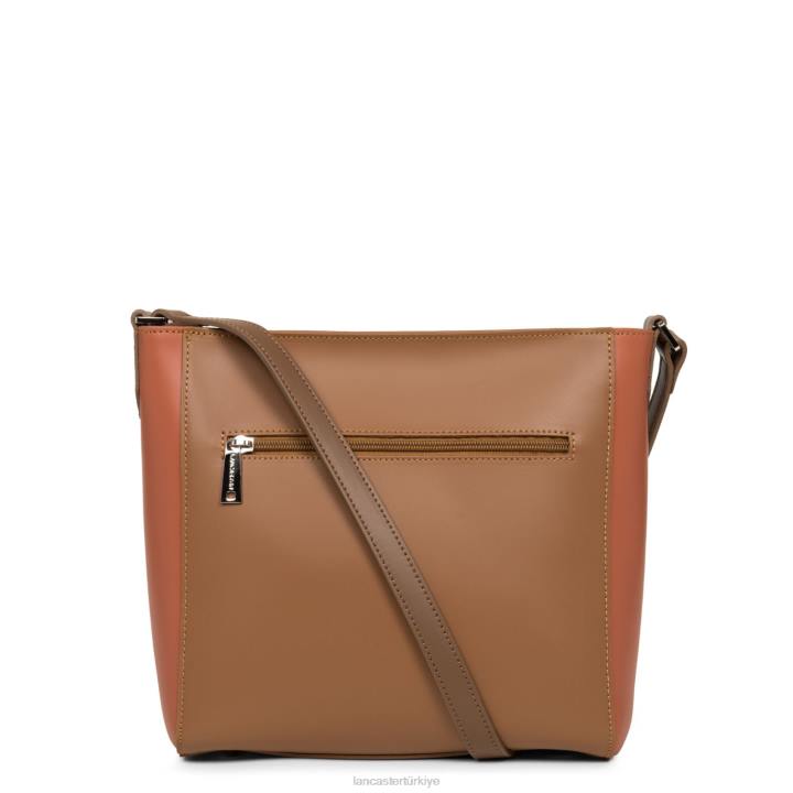 kadınlar kova çantası pürüzsüz deve-potiron-vison Lancaster Paris çanta H0LP4284
