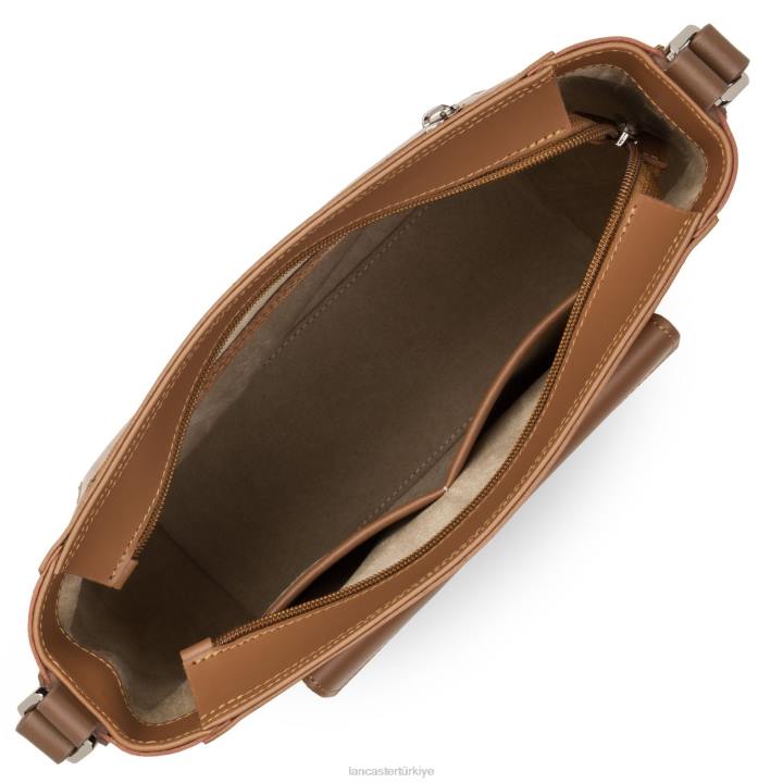 kadınlar kova çantası pürüzsüz deve-potiron-vison Lancaster Paris çanta H0LP4284