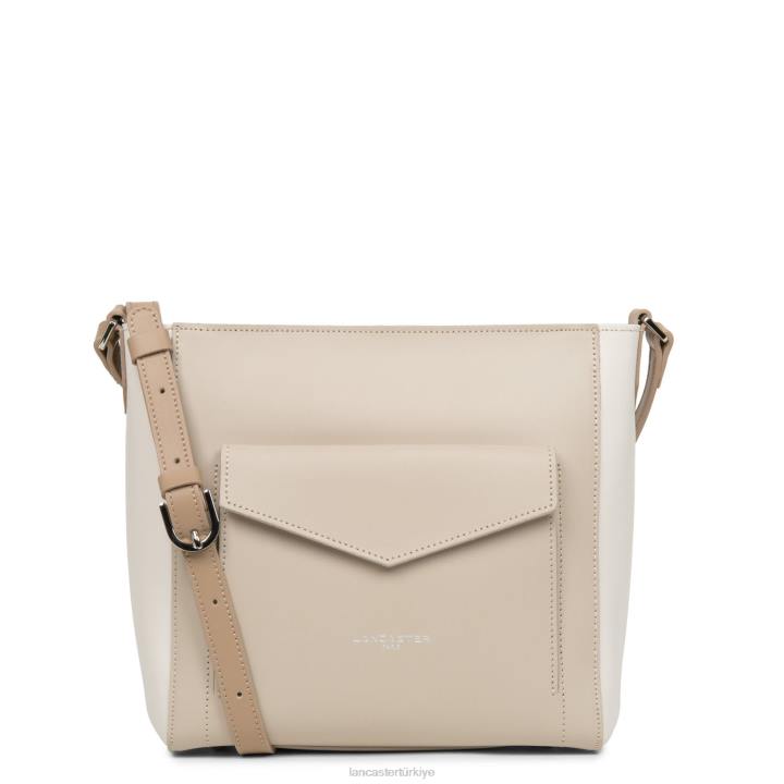 kadınlar kova çantası pürüzsüz galet rose-ekru-çıplak Lancaster Paris çanta H0LP4283