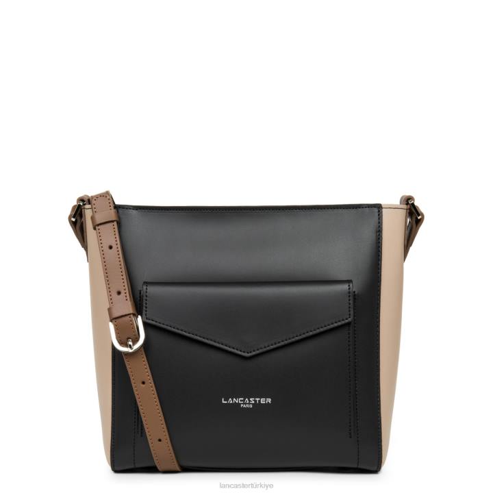 kadınlar kova çantası pürüzsüz noir-çıplak-vizon Lancaster Paris çanta H0LP4285