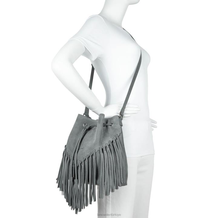 kadınlar kova çantası santa fe saçak Gris Lancaster Paris çanta H0LP3702