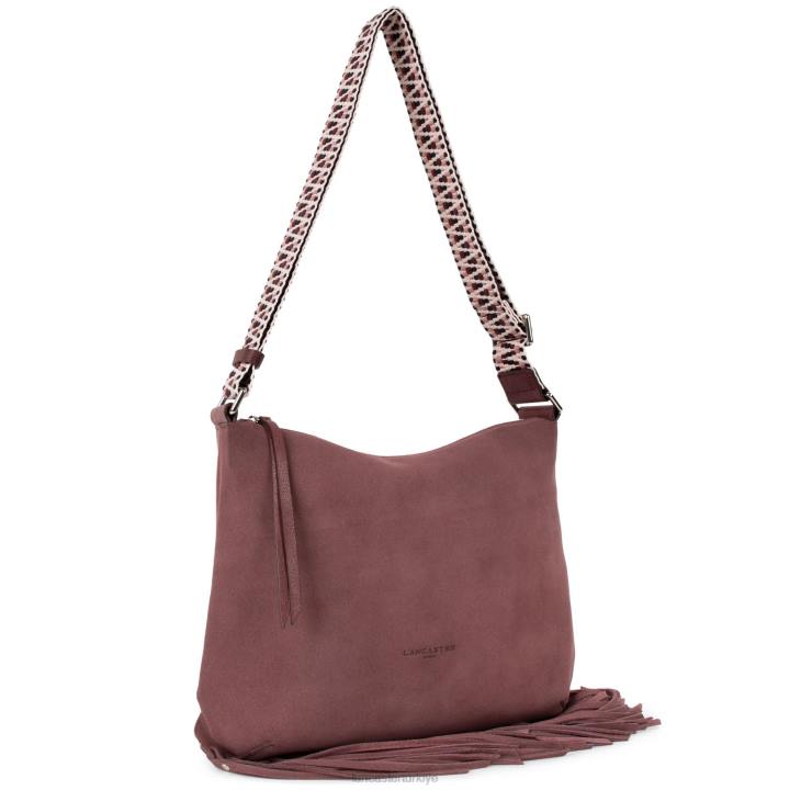 kadınlar kova çantası santa fe saçak bordo Lancaster Paris çanta H0LP3396