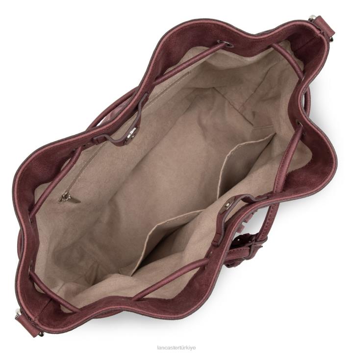 kadınlar kova çantası santa fe saçak bordo Lancaster Paris çanta H0LP3700