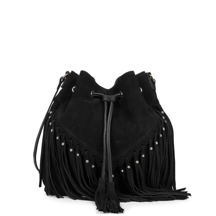 kadınlar kova çantası santa fe saçak kara Lancaster Paris çanta H0LP3703