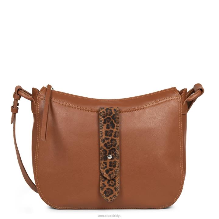 kadınlar kova çantası yumuşak vintage konyak-leopar Lancaster Paris çanta H0LP3684
