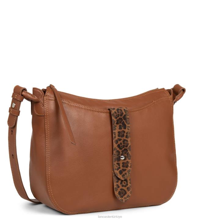 kadınlar kova çantası yumuşak vintage konyak-leopar Lancaster Paris çanta H0LP3684