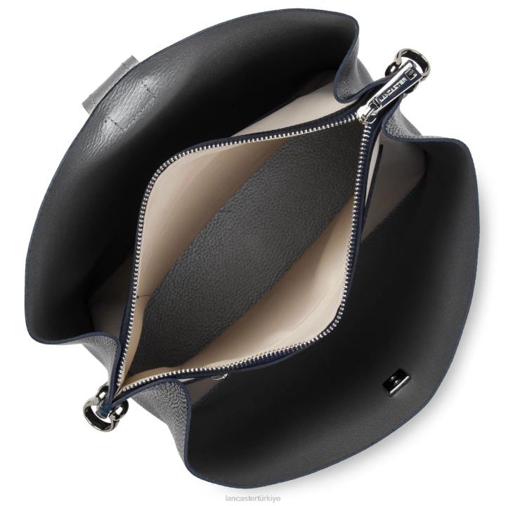 kadınlar m kova çantası faulonne çift kişilik bleu fonce-in-argent Lancaster Paris çanta H0LP4156