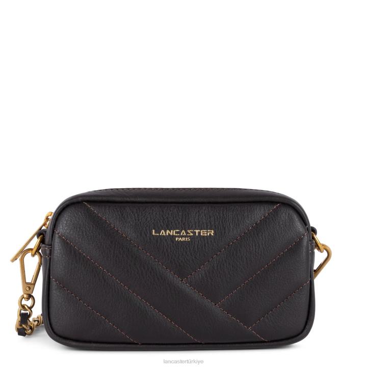 kadınlar mini akıllı telefon tutucusu yumuşak matelasse kestane rengi Lancaster Paris çanta H0LP15