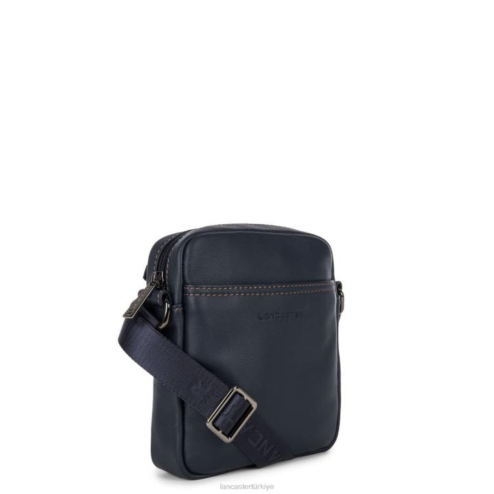 kadınlar mini yumuşak vintage homme bleu-fonce-deve Lancaster Paris çanta H0LP287