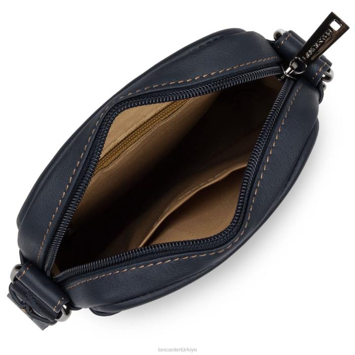 kadınlar mini yumuşak vintage homme bleu-fonce-deve Lancaster Paris çanta H0LP287