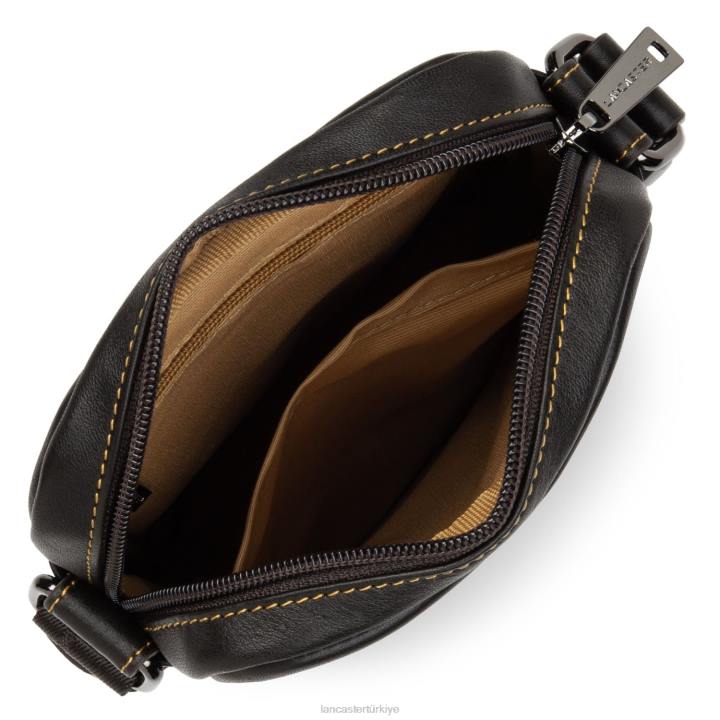 kadınlar mini yumuşak vintage homme marron-jaune Lancaster Paris çanta H0LP286