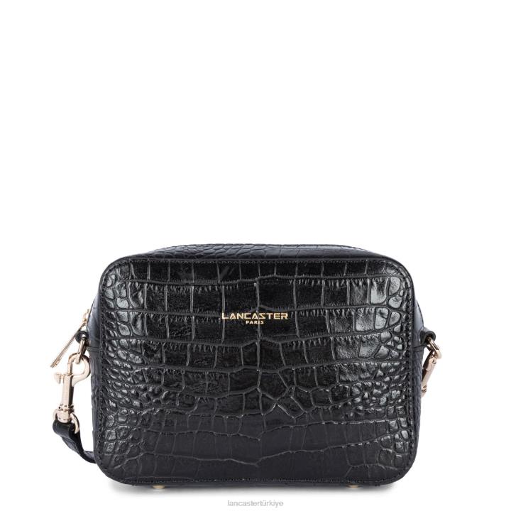 kadınlar muhabir çantası egzotik lezard ve timsah cn kara Lancaster Paris çanta H0LP3237