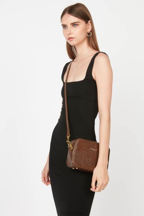 kadınlar muhabir çantası egzotik lezard ve timsah cn konyak-lezard Lancaster Paris çanta H0LP3234