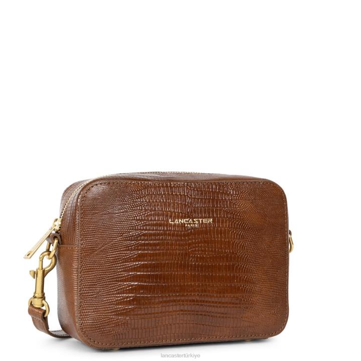 kadınlar muhabir çantası egzotik lezard ve timsah cn konyak-lezard Lancaster Paris çanta H0LP3234