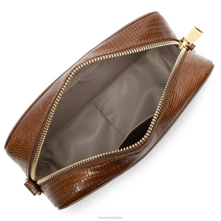 kadınlar muhabir çantası egzotik lezard ve timsah cn konyak-lezard Lancaster Paris çanta H0LP3234