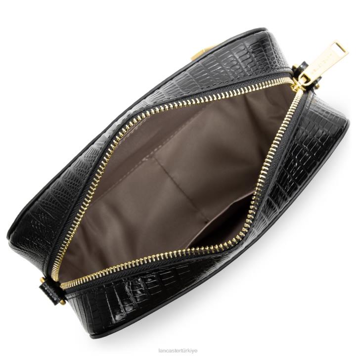 kadınlar muhabir çantası egzotik lezard ve timsah cn noir-lezard Lancaster Paris çanta H0LP3233