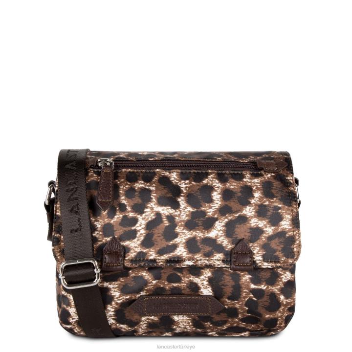 kadınlar askılı çanta temel spor kestane rengi leopar Lancaster Paris çanta H0LP4093